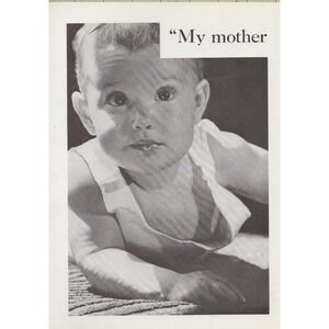 Baby Magazine Photo Print Baby Shower Nursery Decor My Mother Vintage Print 1937